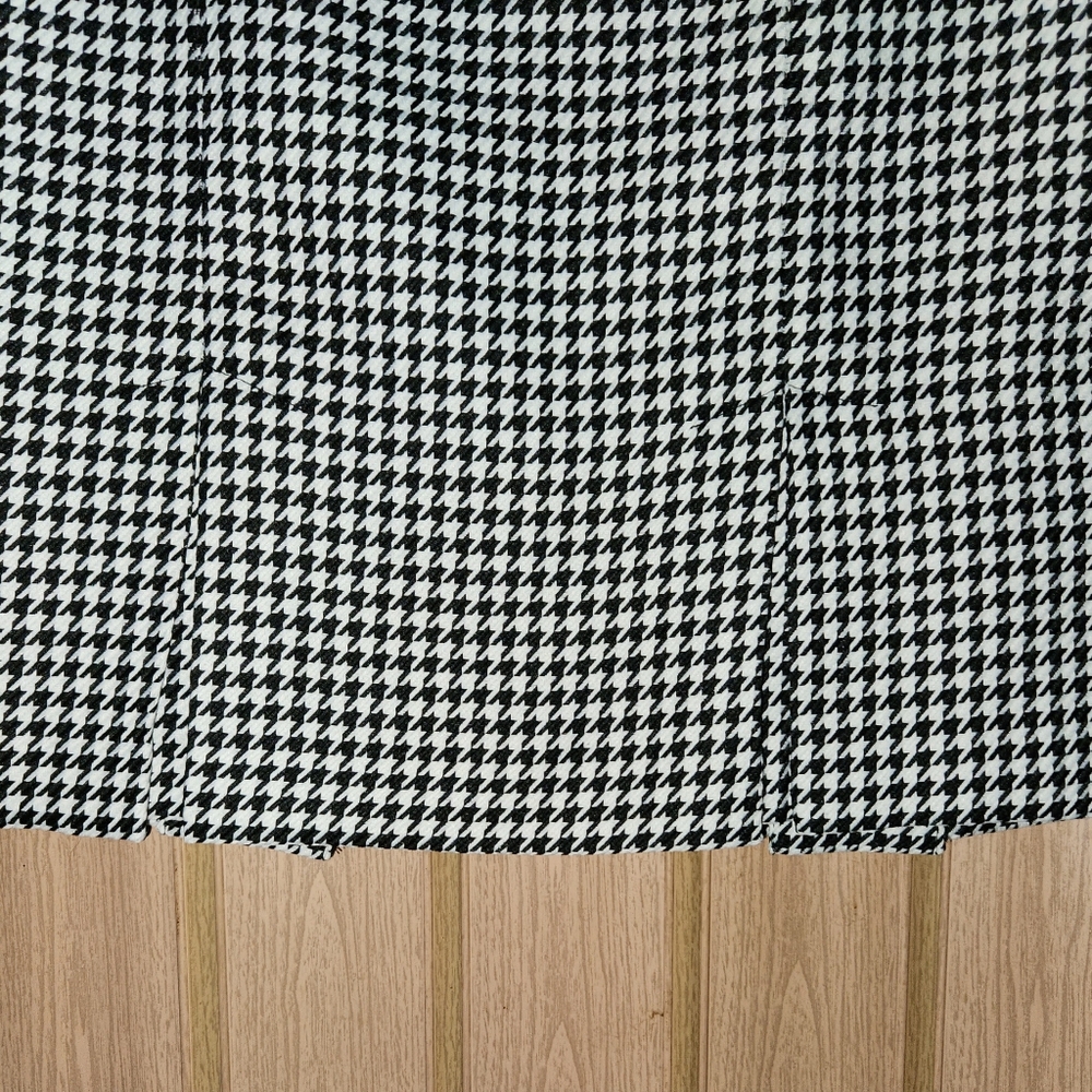 Kasper Black and White Houndstooth  Pleated Pencil Skirt Size 12 - Picture 5 of 8